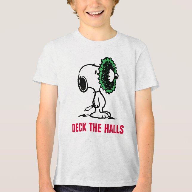 Peanuts | Snoopy for the Holidays Tri-Blend Shirt (Front)