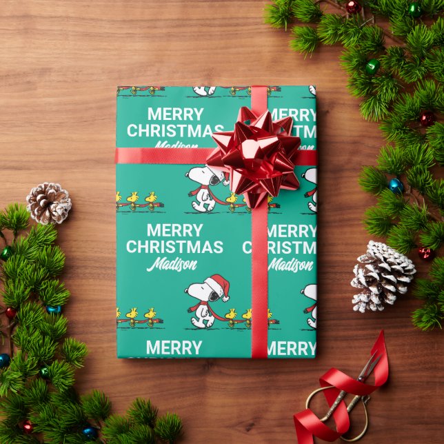 Peanuts | Snoopy & Friends Winter | Add Your Name Wrapping Paper (Holiday Gift)