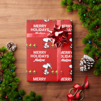 Peanuts | Snoopy & Friends Winter | Add Your Name Wrapping Paper