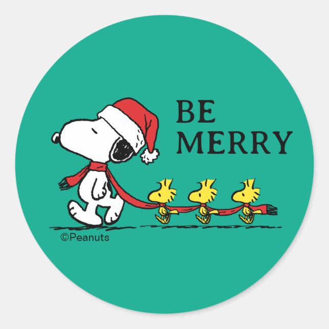 Peanuts | Snoopy & Friends Winter Classic Round Sticker (Front)