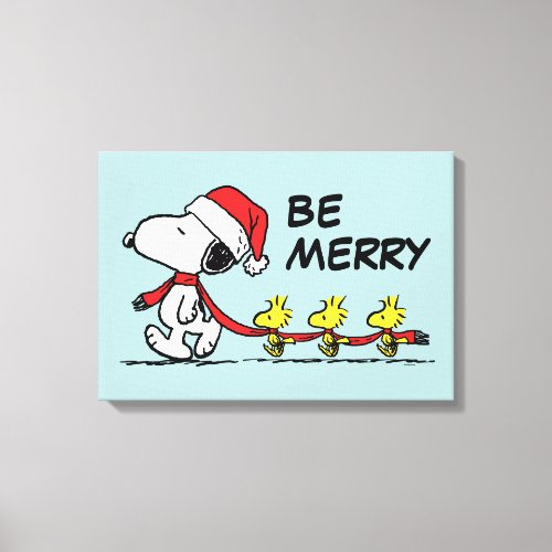 Peanuts  Snoopy  Friends Winter Scarf Canvas Print