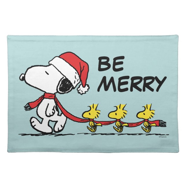 Peanuts | Snoopy & Friends Winter Scarf Cloth Placemat (Front)