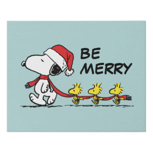 Peanuts   Snoopy & Friends Winter Scarf Faux Canvas Print