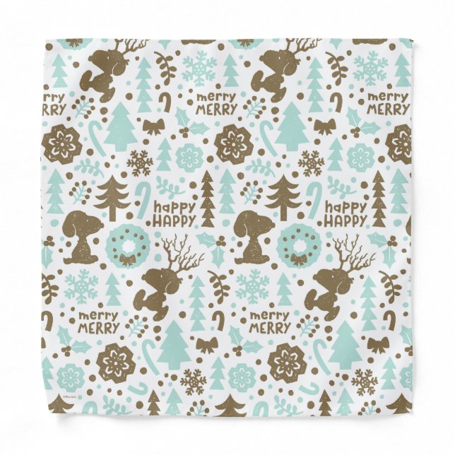 Peanuts | Snoopy Frosty Christmas Pattern Bandana (Front)