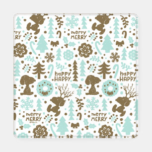 Peanuts Snoopy Frosty Christmas Pattern Coaster Set