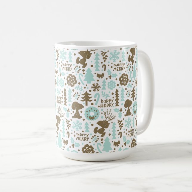 Peanuts | Snoopy Frosty Christmas Pattern Coffee Mug (Front Right)