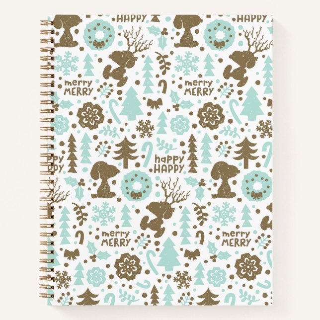 Peanuts | Snoopy Frosty Christmas Pattern Notebook (Front)