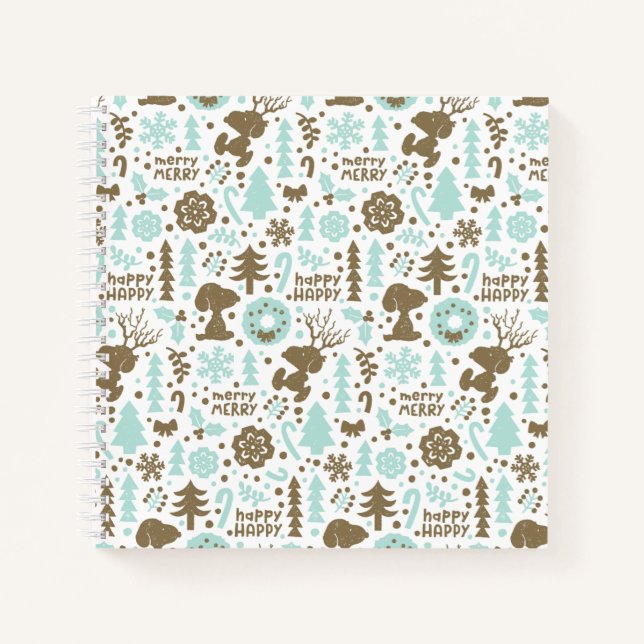 Peanuts | Snoopy Frosty Christmas Pattern Notebook (Front)