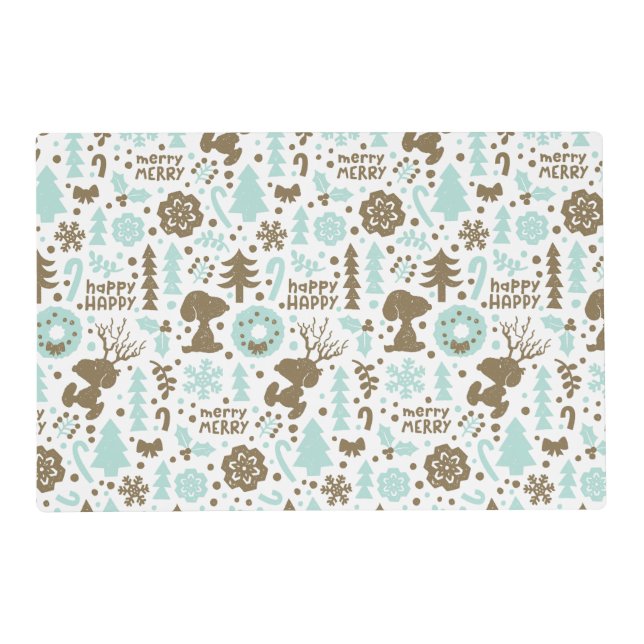 Peanuts | Snoopy Frosty Christmas Pattern Placemat (Front)