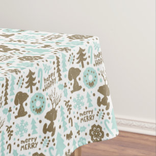 Peanuts Snoopy Frosty Christmas Pattern Tablecloth