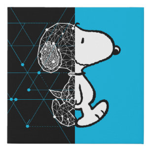 Peanuts Snoopy Geometric Design Faux Canvas Print