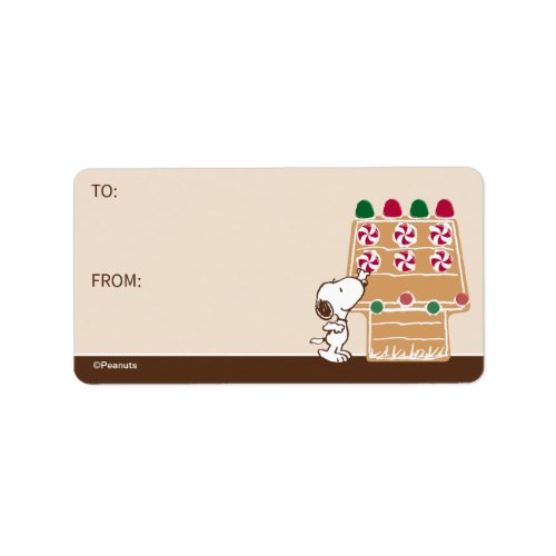 Peanuts  Snoopy Gingerbread House Gift Tag