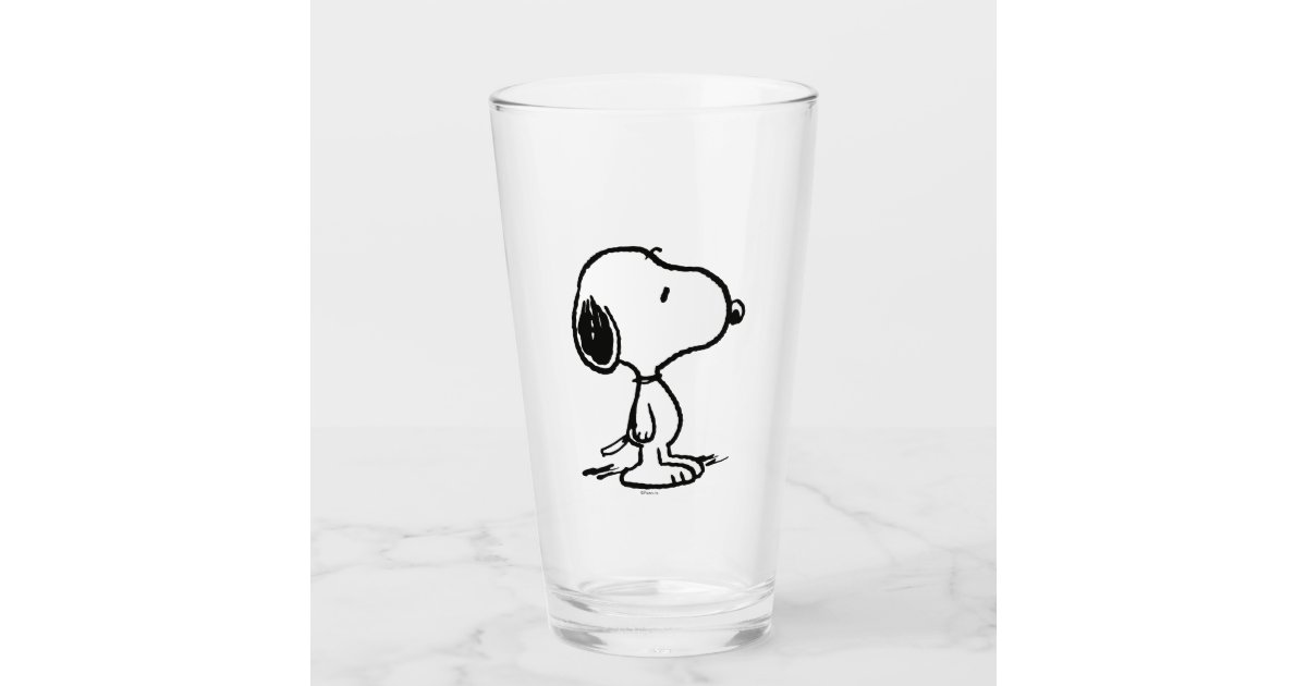 Snoopy Glass Cup Straw, Snoopy Charlie Transparent