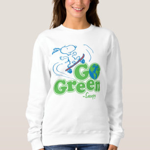 Peanuts Snoopy Go Green Skate Board Sweatshirt