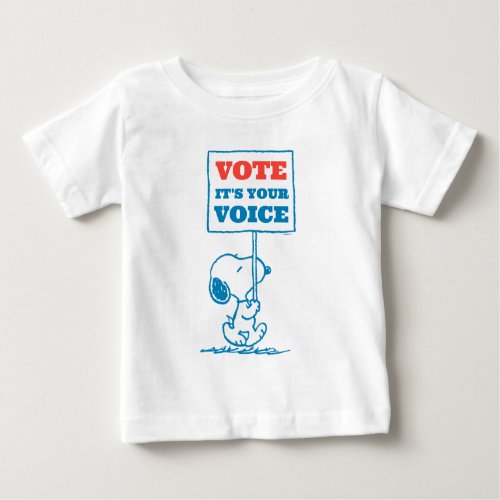 Peanuts  Snoopy _ Go Vote Sign Baby T_Shirt