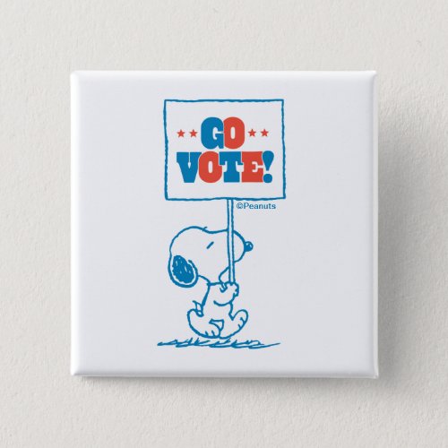 Peanuts  Snoopy _ Go Vote Sign Button