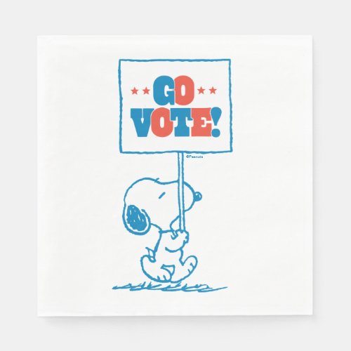 Peanuts  Snoopy _ Go Vote Sign Napkins