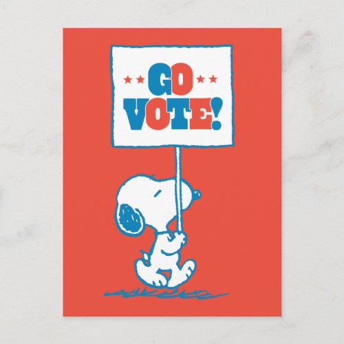 Peanuts  Snoopy _ Go Vote Sign Postcard