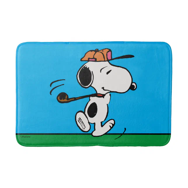 Peanuts | Snoopy Golf Swing Bath Mat | Zazzle