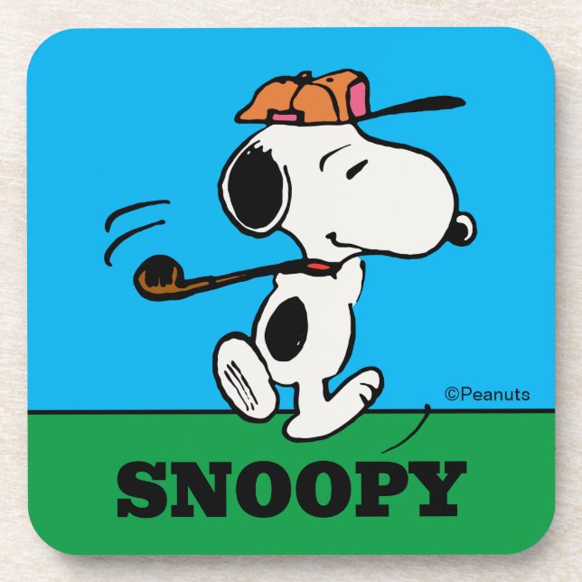 Peanuts | Snoopy Golf Swing Beverage Coaster (Front)