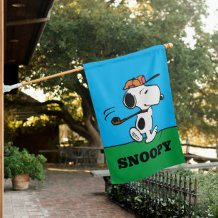 Peanuts Snoopy Golf Swing House Flag