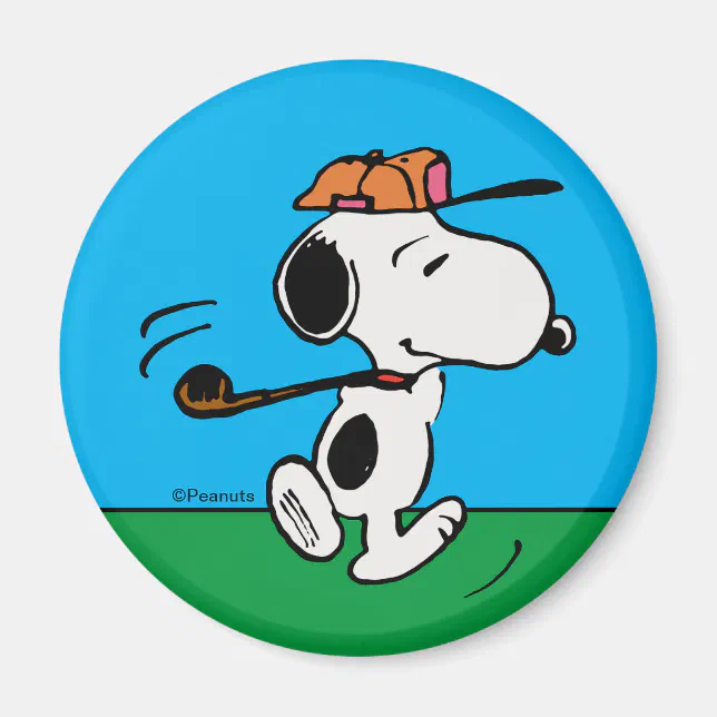 Peanuts | Snoopy Golf Swing Magnet | Zazzle