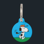 Peanuts | Snoopy Golf Swing Pet ID Tag<br><div class="desc">Snoopy,  the beloved beagle from the Peanuts comic strip,  is depicted in this design swinging a golf club.</div>
