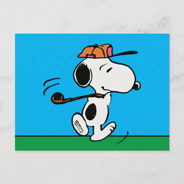 Peanuts | Snoopy Golf Swing Postcard | Zazzle