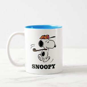 Peanuts   Snoopy Golf Swing Two-Tone Coffee Mug
