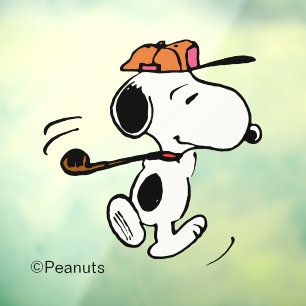 Peanuts   Snoopy Golf Swing Window Cling