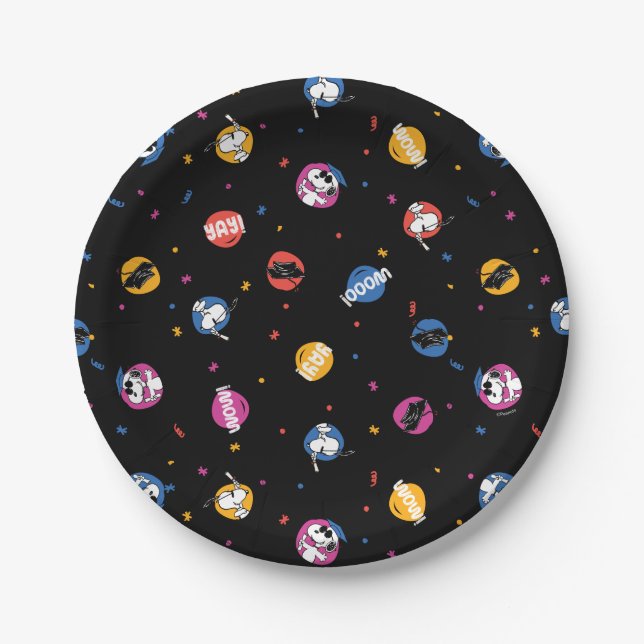 Peanuts Snoopy Graduation Celebration Pattern Paper Plates (Front)