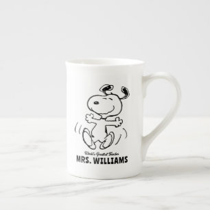 Peanuts Snoopy Greatest Teacher Personalized Bone China Mug