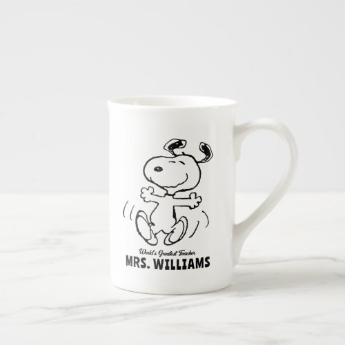 Peanuts  Snoopy Greatest Teacher Personalized Bone China Mug