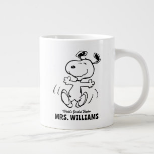 Peanuts Snoopy Greatest Teacher Personalized Giant Coffee Mug