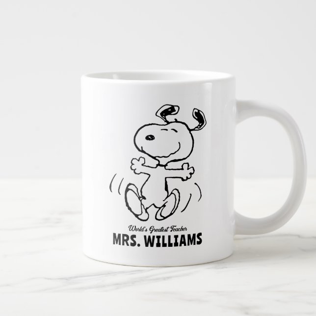 Peanuts | Snoopy Greatest Teacher Personalized Giant Coffee Mug (Right)