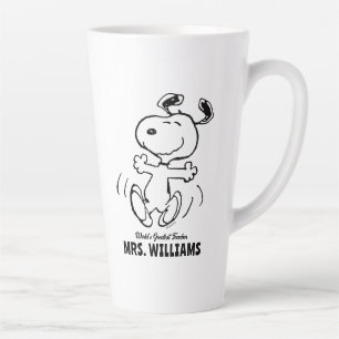 Peanuts Snoopy Greatest Teacher Personalized Latte Mug