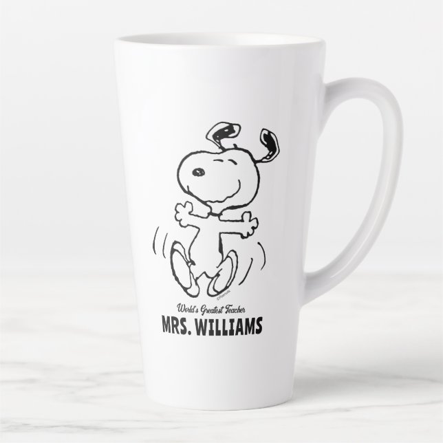 Peanuts | Snoopy Greatest Teacher Personalized Latte Mug (Right)