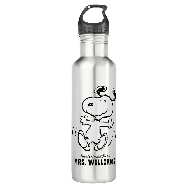 Peanuts | Snoopy Greatest Teacher Personalized Stainless Steel Water Bottle (Front)