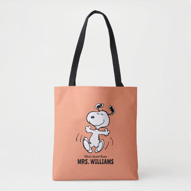 Peanuts | Snoopy Greatest Teacher Personalized Tote Bag (Front)