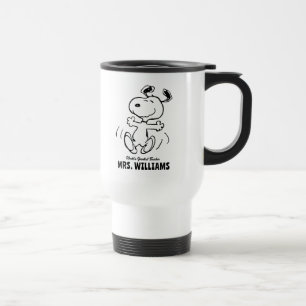 Peanuts Snoopy Greatest Teacher Personalized Travel Mug