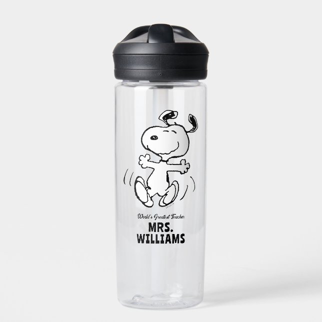 Peanuts | Snoopy Greatest Teacher Personalized Water Bottle (Front)
