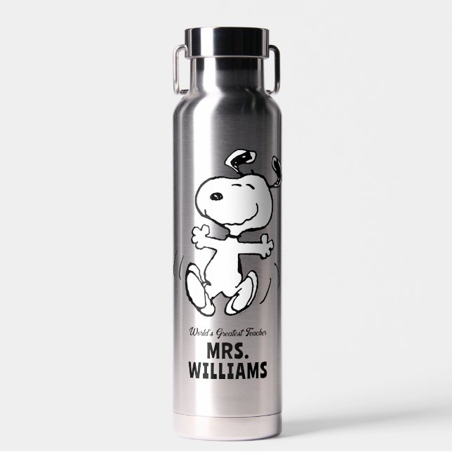 Peanuts | Snoopy Greatest Teacher Personalized Water Bottle (Front)