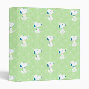 Peanuts   Snoopy Green Deco Dreams Pattern 3 Ring Binder
