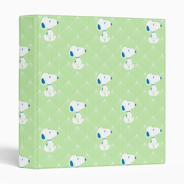 Peanuts | Snoopy Green Deco Dreams Pattern 3 Ring Binder (Front/Spine)
