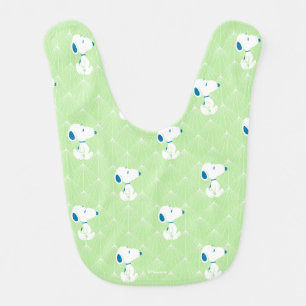 Peanuts   Snoopy Green Deco Dreams Pattern Baby Bib