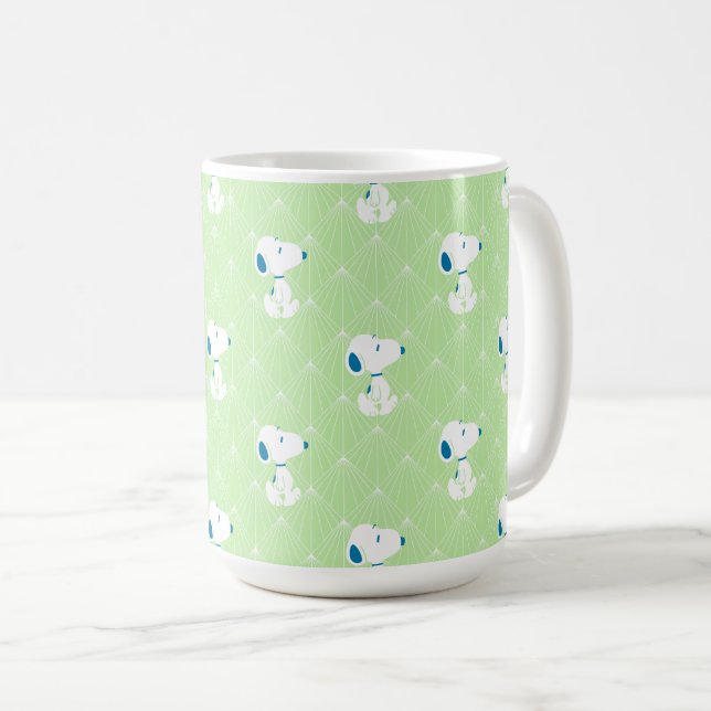 Peanuts | Snoopy Green Deco Dreams Pattern Coffee Mug (Front Right)