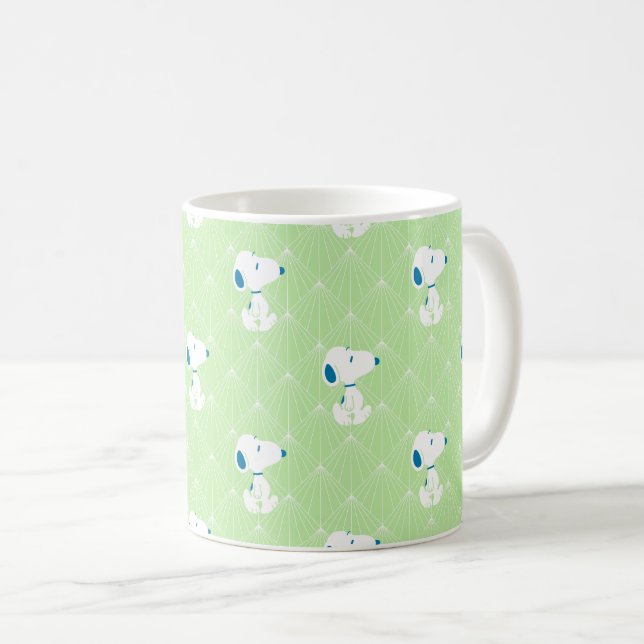 Peanuts | Snoopy Green Deco Dreams Pattern Coffee Mug (Front Right)