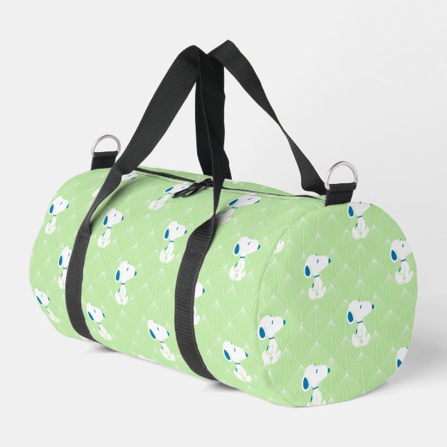 Peanuts | Snoopy Green Deco Dreams Pattern Duffle Bag (Left Corner)