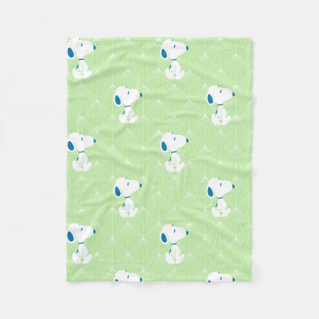 Peanuts | Snoopy Green Deco Dreams Pattern Fleece Blanket (Front)