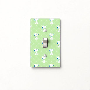 Peanuts   Snoopy Green Deco Dreams Pattern Light Switch Cover